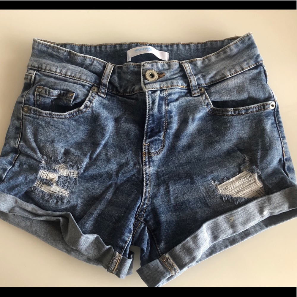 Highway Jeans Distressed Denim Shorts